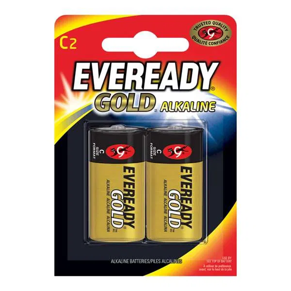 Eveready Gold Alkaline C Battery Pack of 2